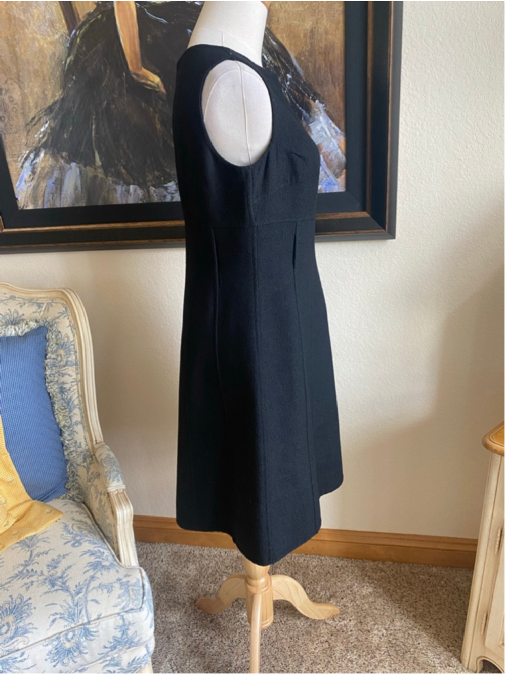 Women's Celine Black Wool Blend Cropped Blazer Jacket US 10/42 & Matching Dress - Picture 9 of 13